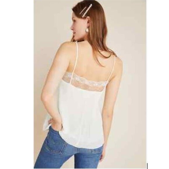 Plisse Lace Cami in Ivory by En Elly from Anthropologie - Size Medium - NWT - Picture 2 of 8